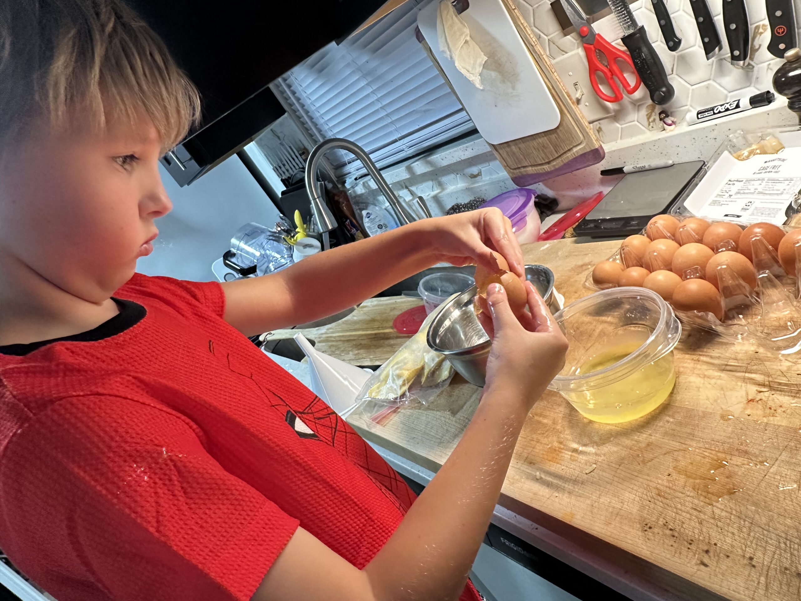 Making ice cream.