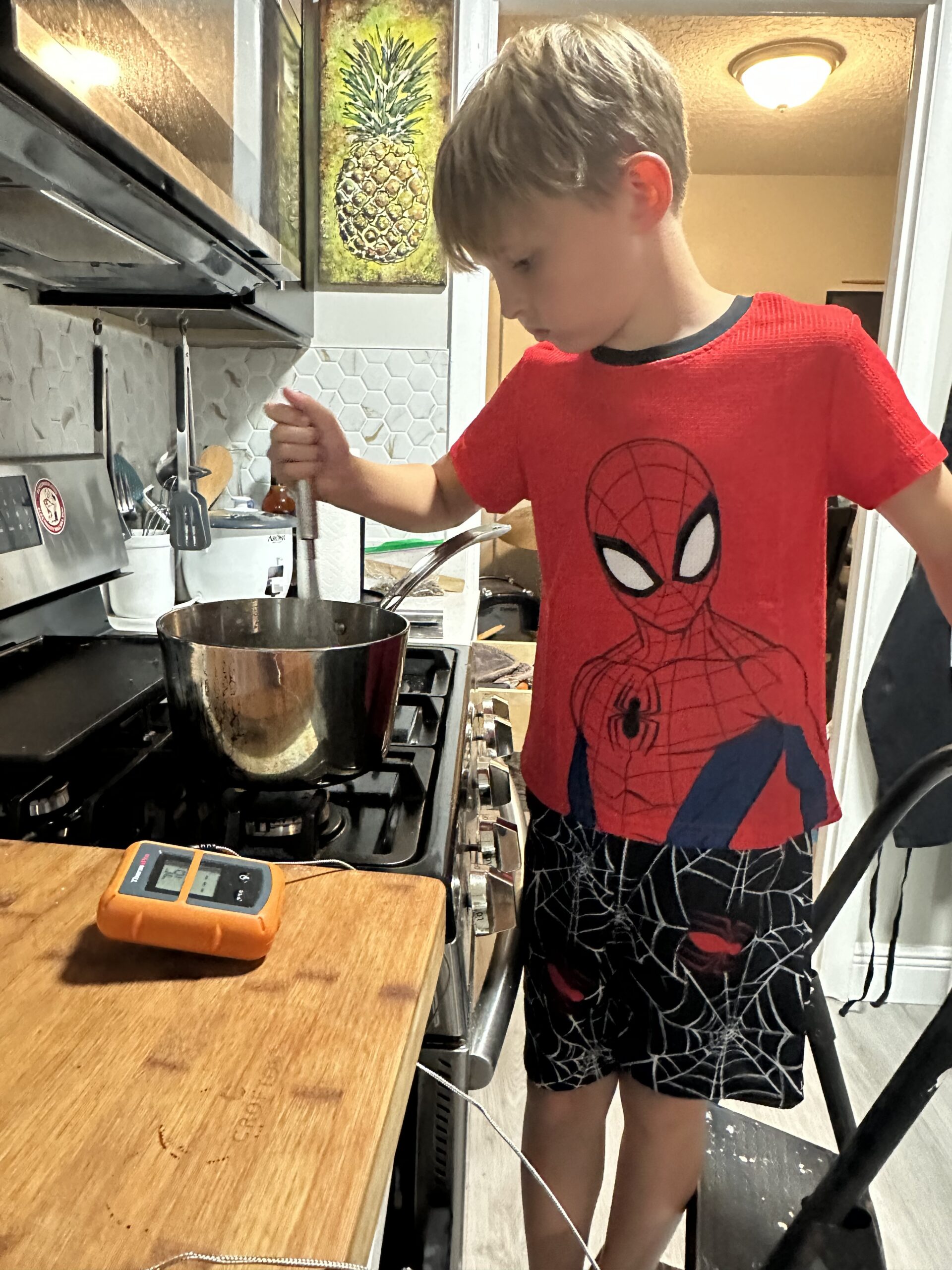 Making ice cream.